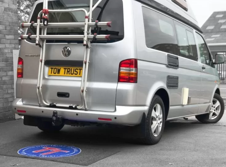 T5 Transporter with a tow trust tow bar installed